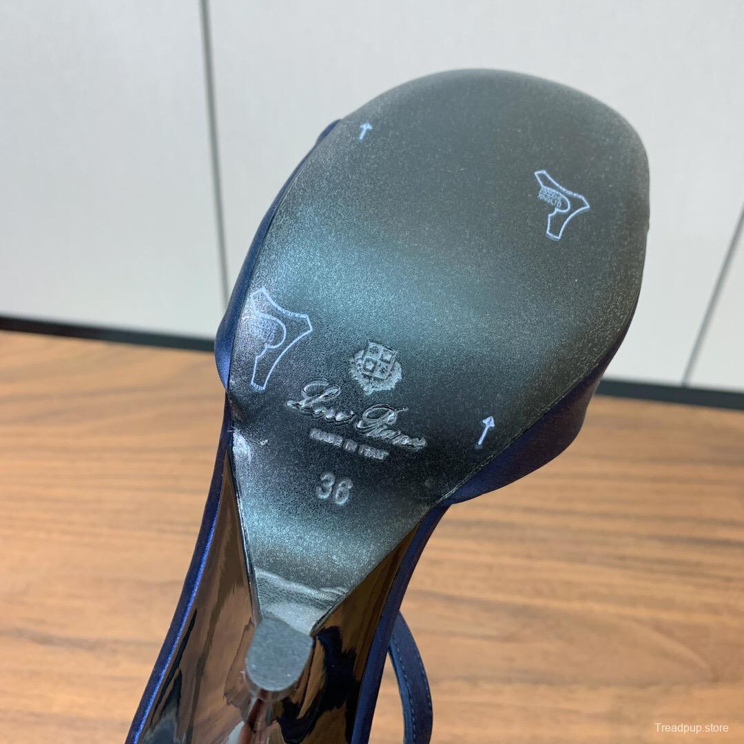 2025 Women Le Parmentier Navy Silk Sandals KFY00280