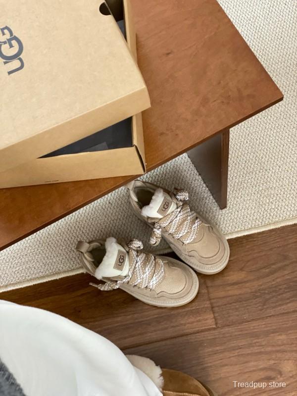 2024 Women UGG Beige Suede Textile Casual Shoes MJ00290