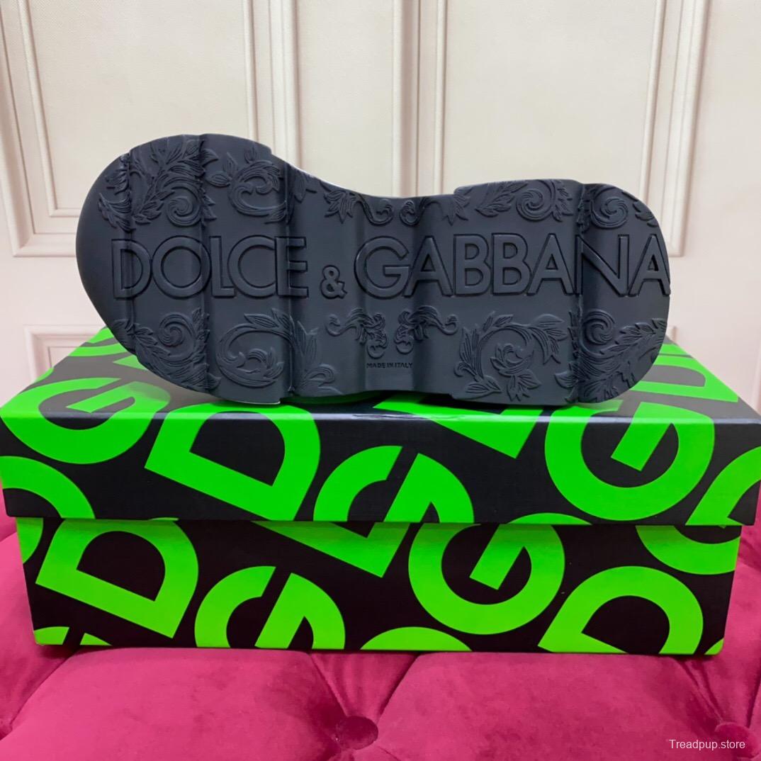 2025 Unisex Dolce & Gabbana White Blue Grey Mesh Leather Sneakers LY00330(F)/LY00340(M)