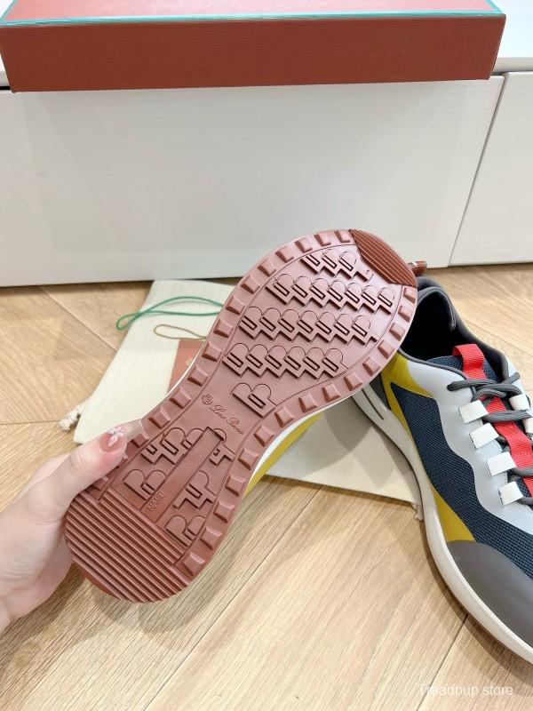 2024 Unisex Le Parmentier Yellow Navy Grey Knit Sneakers Top Version MJ00340