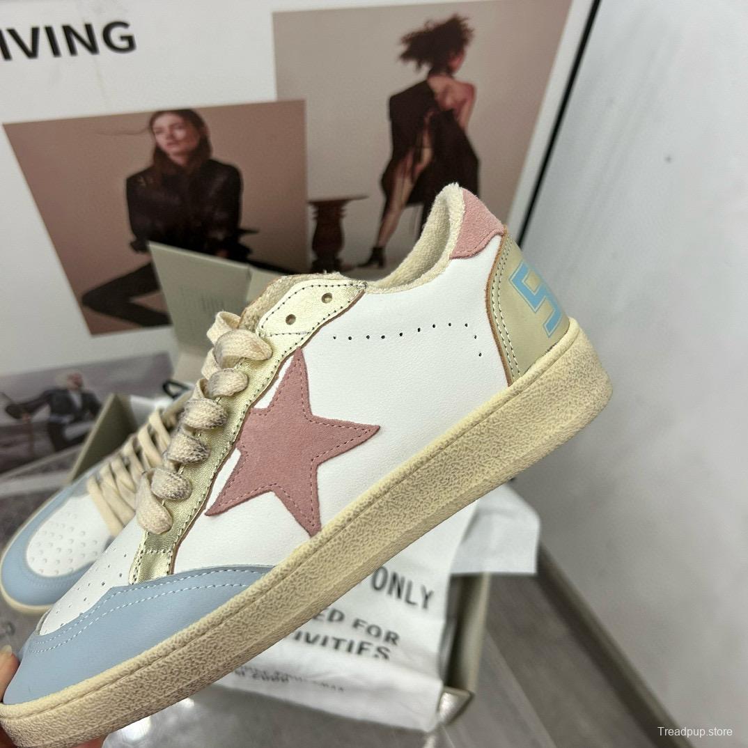 2024 Unisex GGDB White Light Blue Pink Leather Low Top Sneakers MJ00260