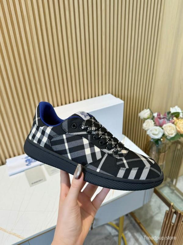 2024 Unisex Burberry Black White Classic Cotton Sneakers MJ00320