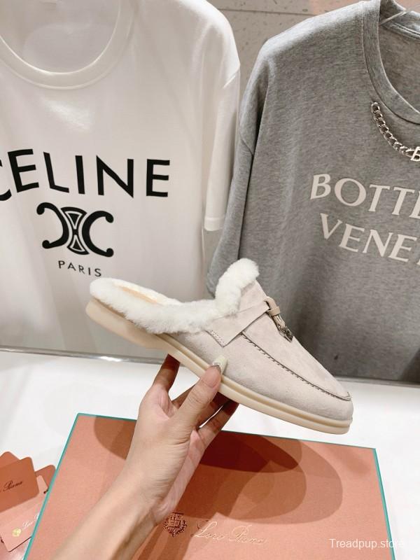 2024 Slippers LP Beige Suede Fur Loafer