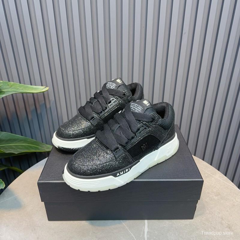 2024 Men Amiri Black Mesh Leather Sneakers MJ00360