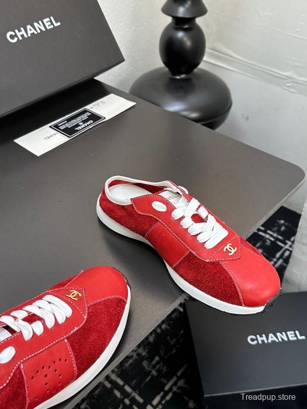 2025 Women Chanel Red Leather Casual Sneakers Fashion Craft LY00360(F)