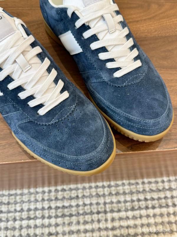 2025 Men TOM FORD Blue White Suede Sneakers LY00360