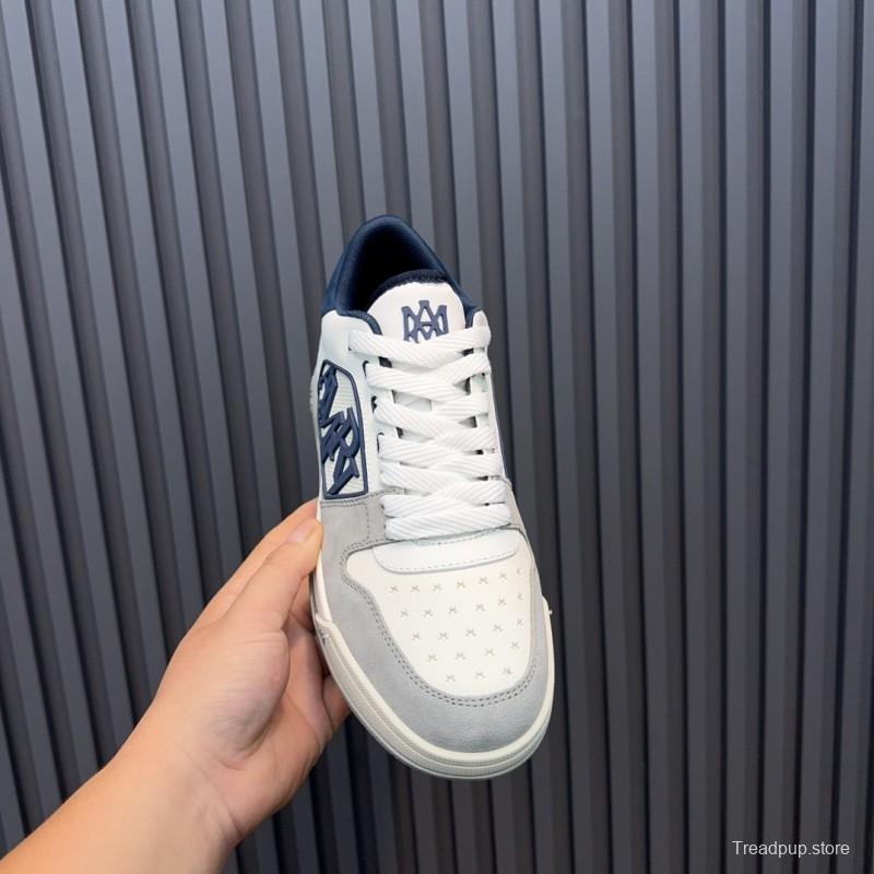 2025 Unisex Amiri White Grey Blue Leather Suede Sneakers MJ00360