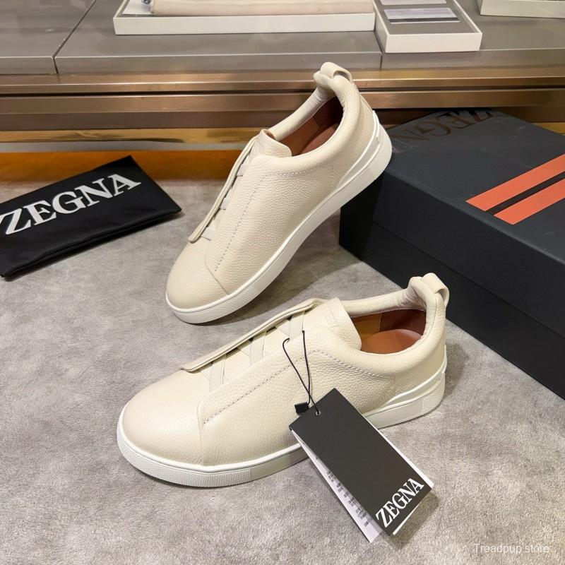 2024 Men ZEGNA White Leather Sneakers MJ00280