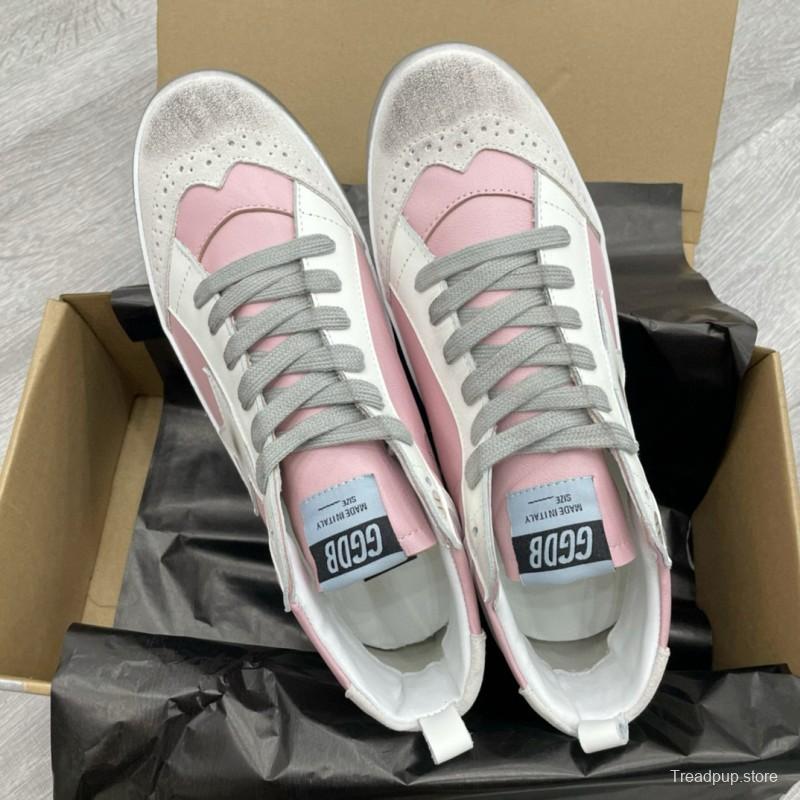 2024 Women GGDB Pink White Leather High Top Sneakers MJ00300