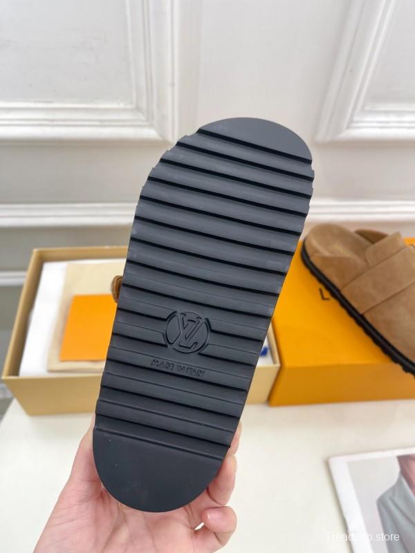 2025 Slippers LV Brown Suede Slippers