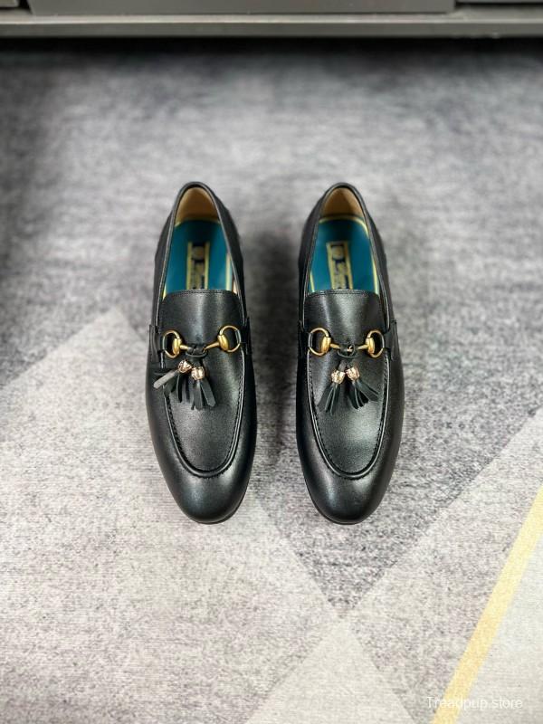 2024 Men Louis Vuitton Black Leather Loafer