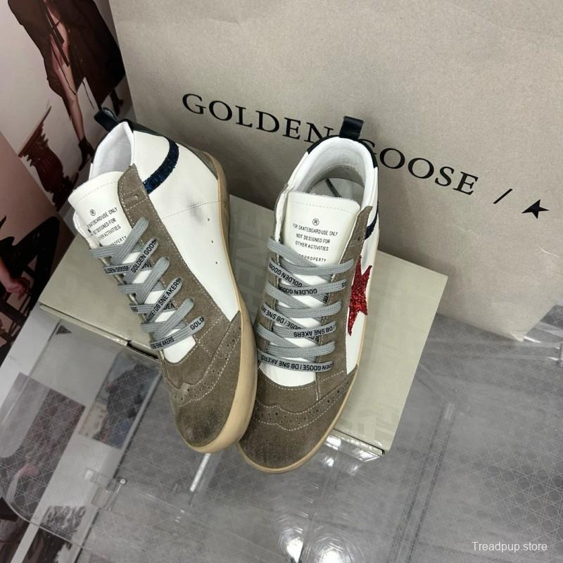 2024 Unisex GGDB White Red Glitter Suede Leather Sneakers MJ00300