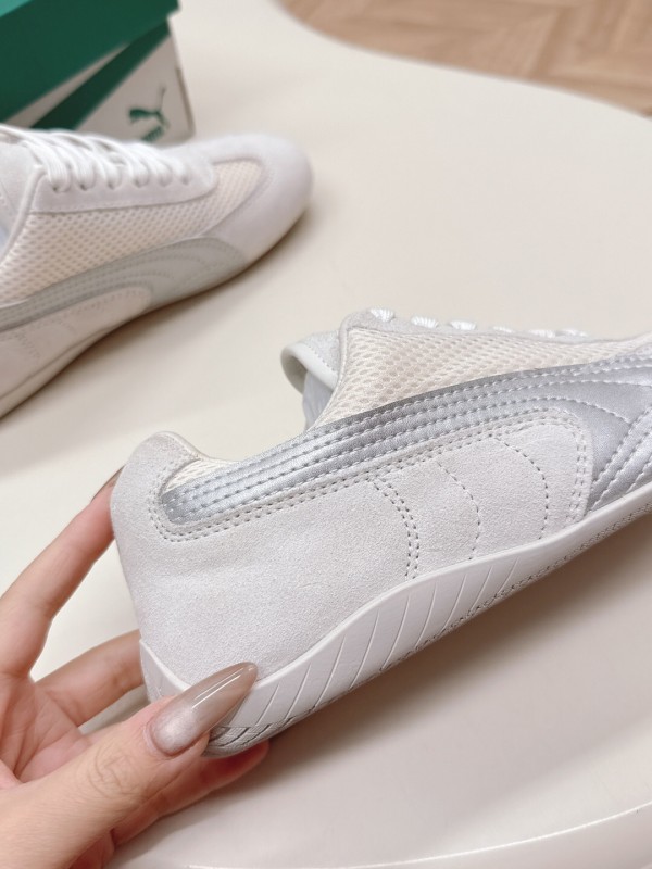 2025 Women Puma White Suede Mesh Casual Sneakers LY00280
