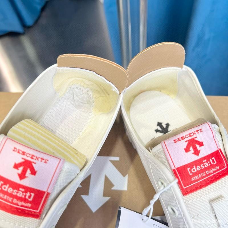 2024 Unisex DESCENTE White Canvas Plimsolls MJ00280