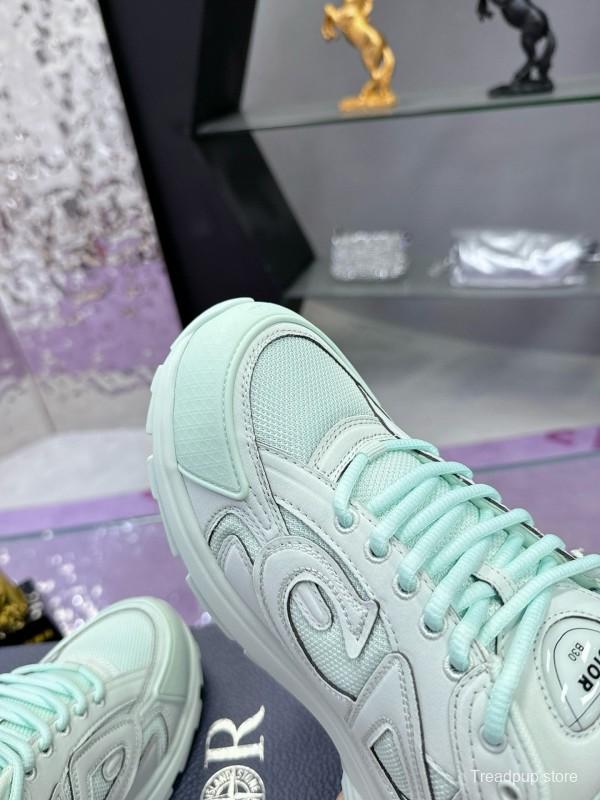 2024 Unisex Dior Stone Island Mint White Mesh B30 Sneakers MJ00330