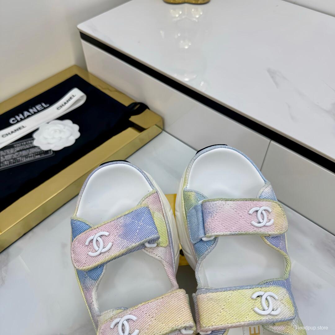 2025 Slippers Chanel Pastel Yellow Blue Pink Textile Slippers