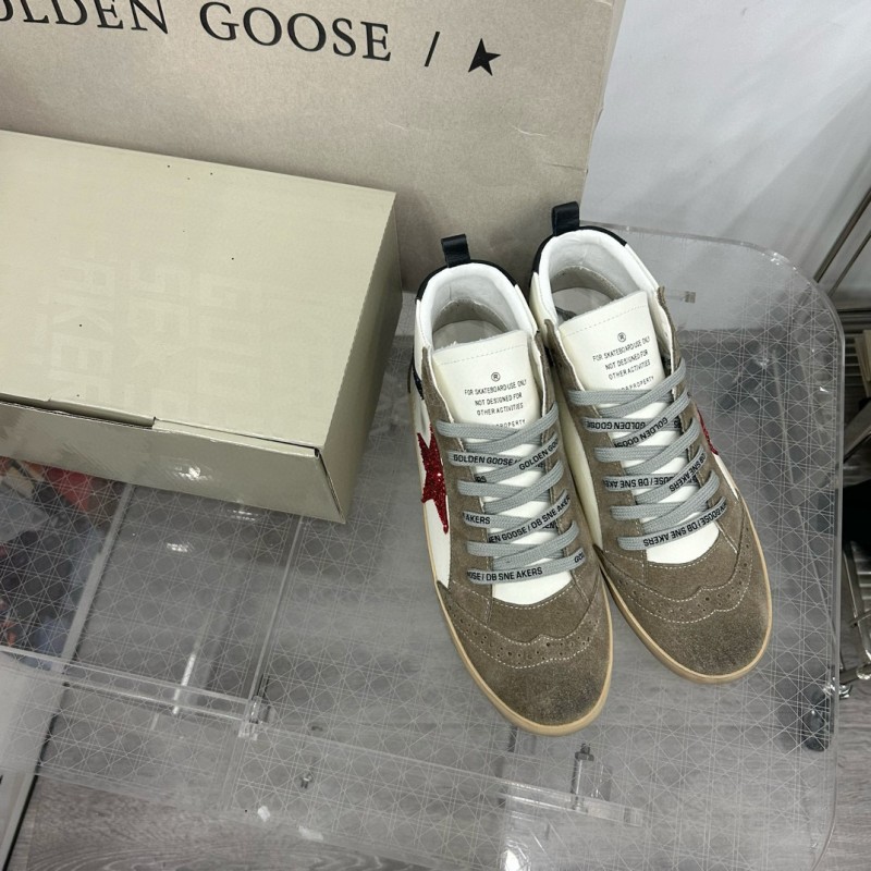 2024 Unisex GGDB White Red Glitter Suede Leather Sneakers MJ00300