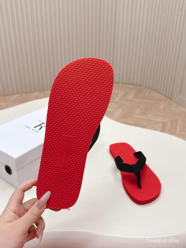 2025 The Row Red Black Rubber Slippers