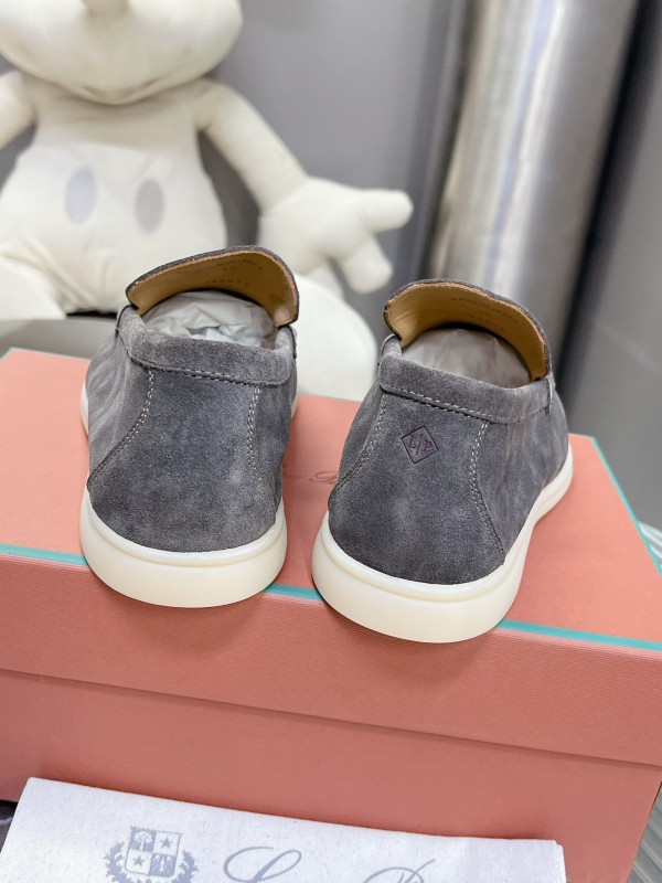 2025 Unisex Philipp Plein Gray Suede Loafers Soft Rubber Sole LY00260