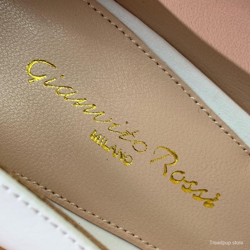 2025 Women Gianvito Rossi White Leather Pumps KFY00300