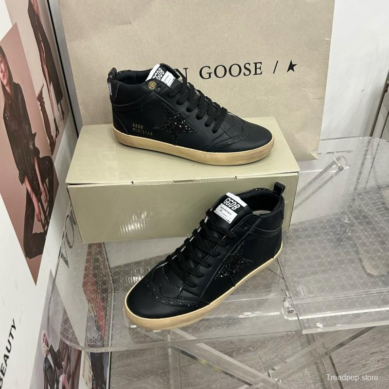 2024 Unisex GGDB Black Leather High Top Sneakers MJ00300