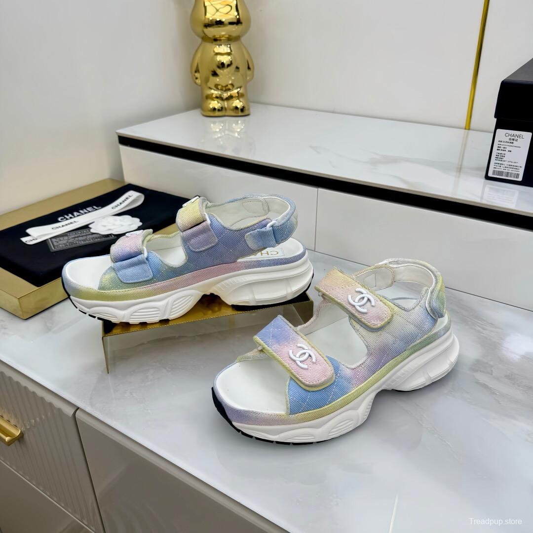 2025 Slippers Chanel Pastel Yellow Blue Pink Textile Slippers