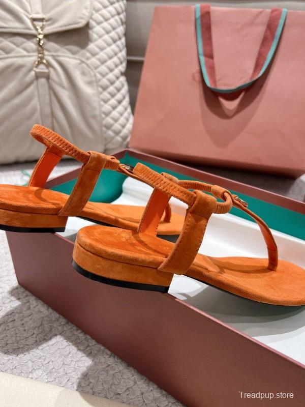 2025 LP Orange Suede Slippers