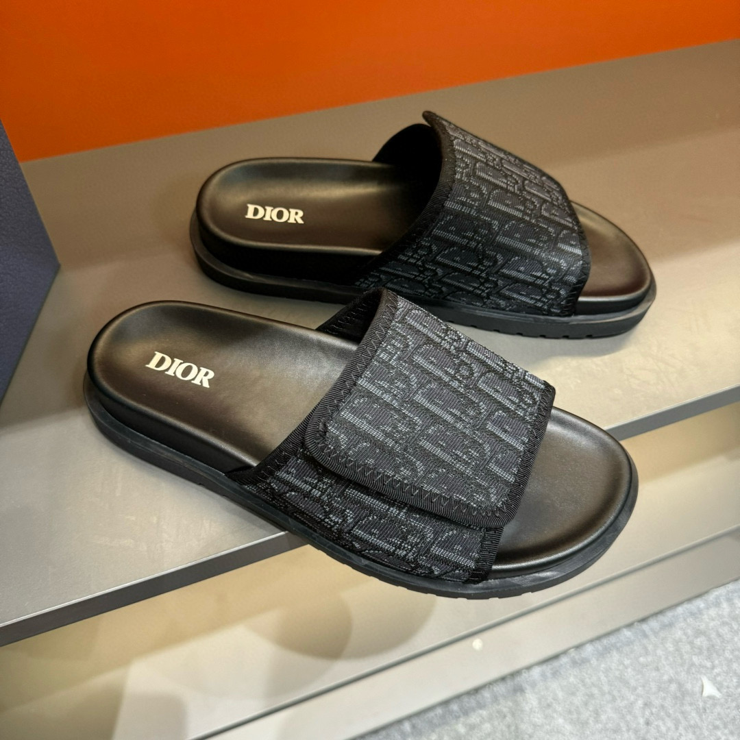 2024 Dior black mesh slippers MJ00180