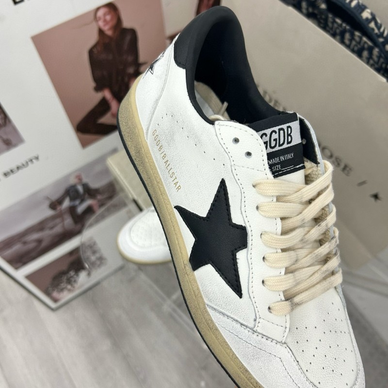 2024 Unisex GGDB White Black Leather Low Top Sneakers MJ00260