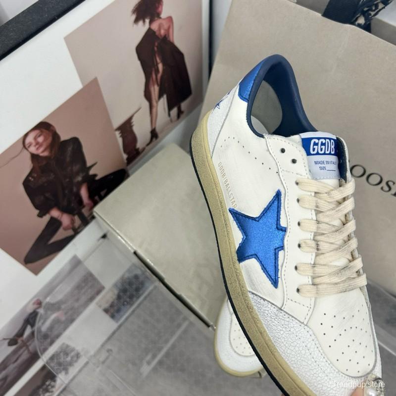2024 Unisex GGDB White Blue Leather Sneakers MJ00260