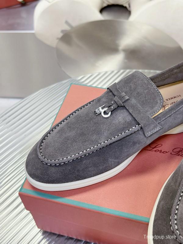 2024 Unisex Le Parmentier Gray Suede Loafers MJ00270
