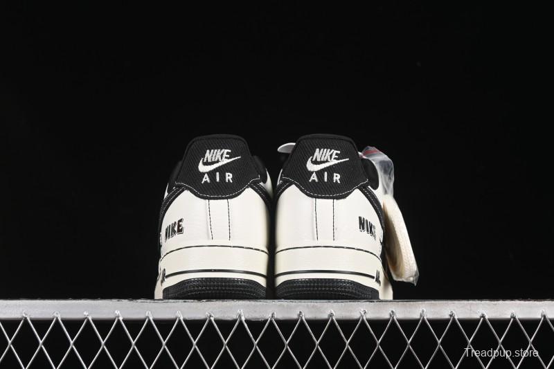 Nike Air Force 1'07 Low Black White Triple Swoosh Casual Sneakers - SC9207-537