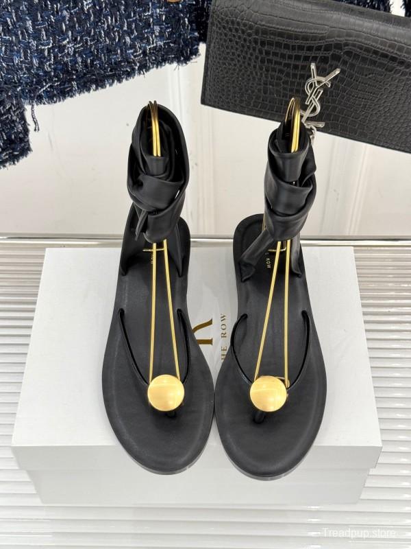 2025 Women Yves Saint Laurent Black Leather Sandal