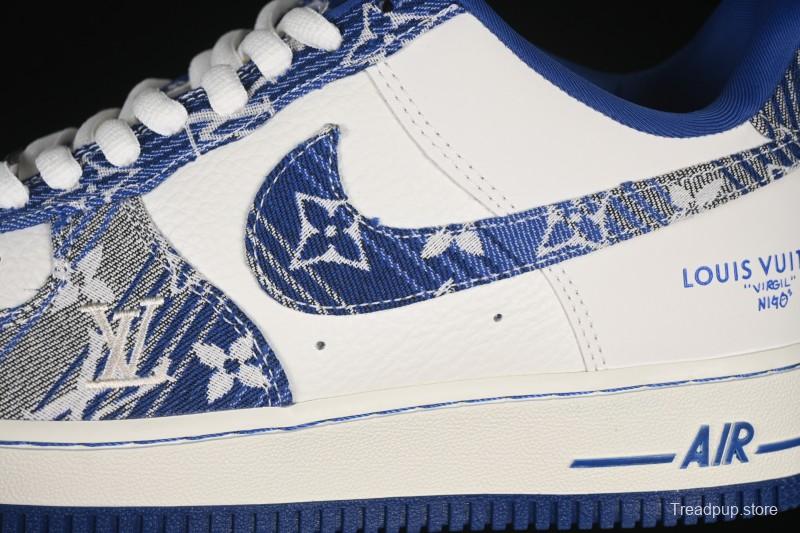 Nike Air Force 1 '07 Low LV Collaboration Gray Blue Denim Casual Sneakers - SC9207-540