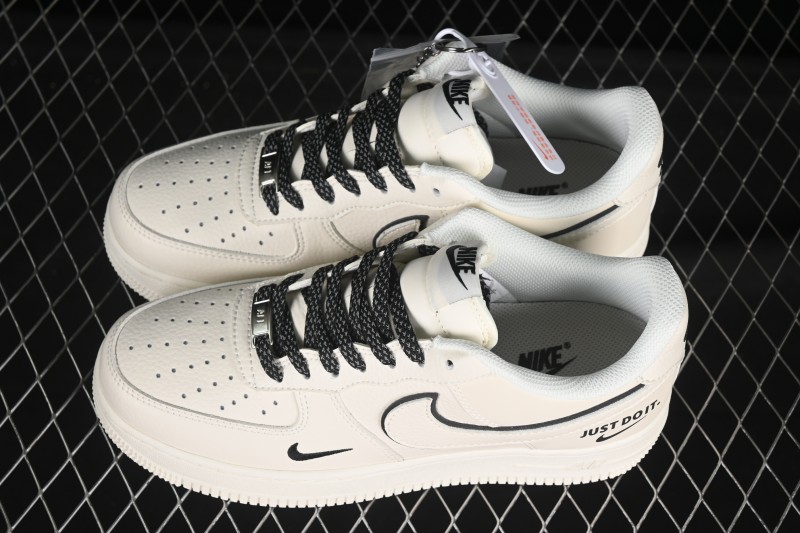 Nike Air Force 1 '07 Low Just Do It Gray Blue Denim Casual Sneakers - CS5288-012