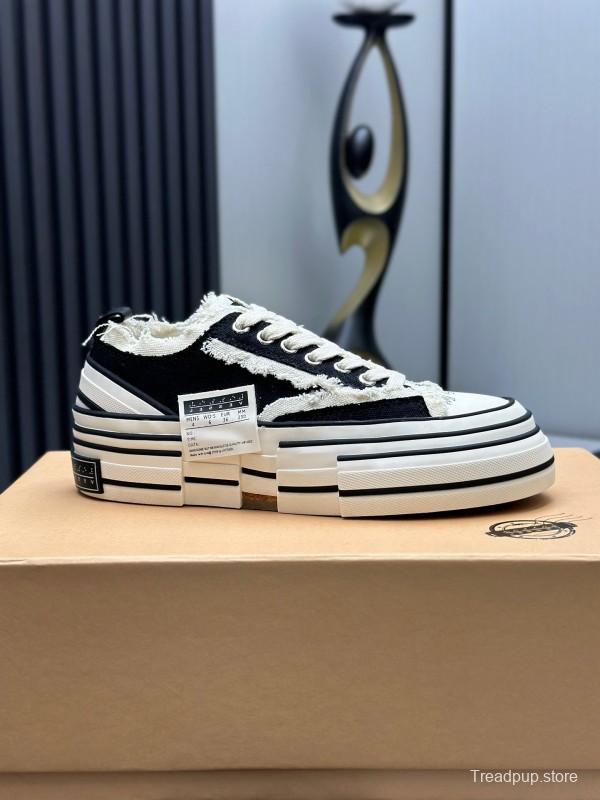 2025 Unisex XVESSEL Black White Canvas Plimsolls Vulcanized Shoes AS00240