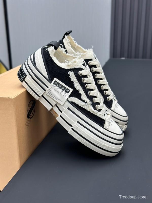 2025 Unisex XVESSEL Black White Canvas Plimsolls Vulcanized Shoes AS00240