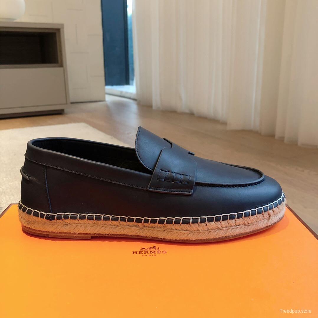 2025 Unisex Hermes Black Calfskin Loafers AS00380