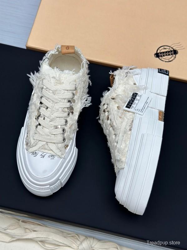 2025 Unisex XVESSEL White Canvas Plimsolls Vulcanized AS00260