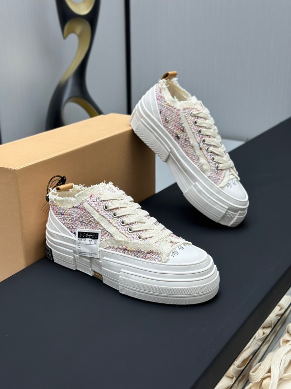 2025 Unisex XVESSEL White Canvas Plimsolls Vulcanized AS00260