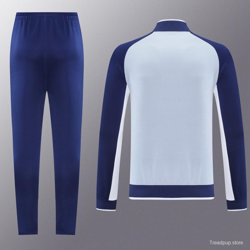 2025 Nike Grey/Navy Full Hoodie Zipper Jacket +Long Pants