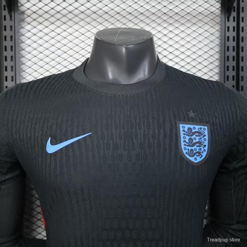 Player Version 2025 England Away Black Long Sleeve Jersey