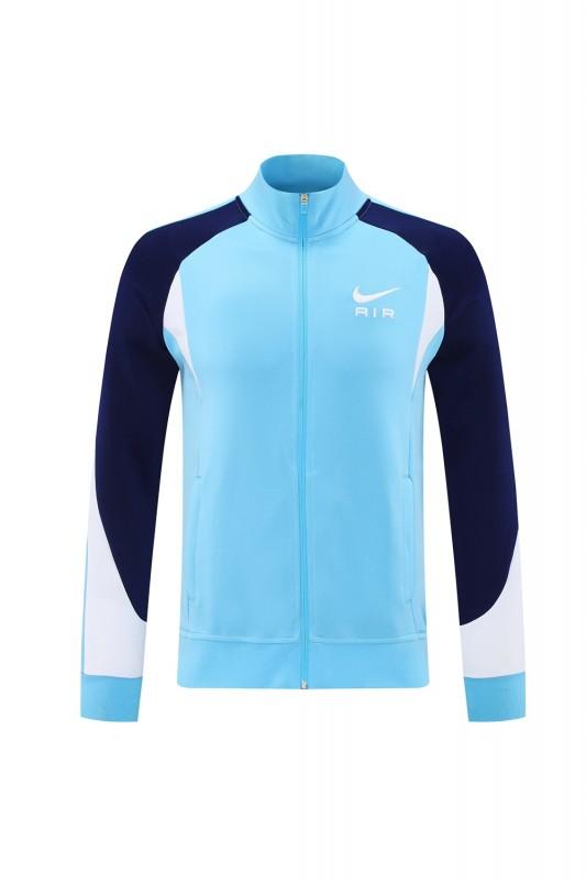 2025 Nike Air Tracksuit Set - Light Blue with Navy Accents Full Zipper Jacket + Long Pants