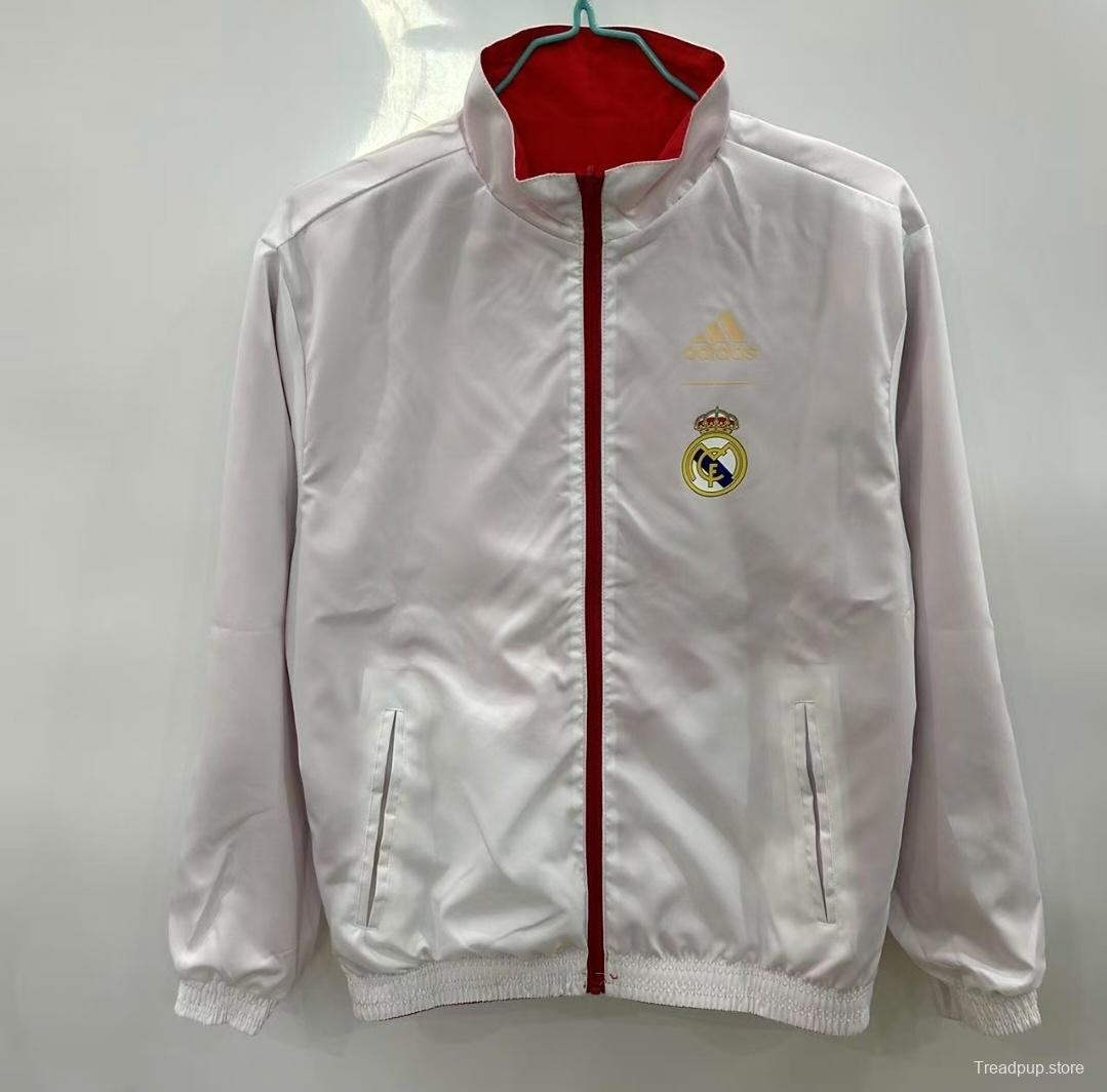 25/26 Real Madrid Red/White Reversible Windbreaker