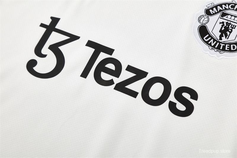 25/26 Manchester United White Purple Short Sleeve+Soccer Shorts