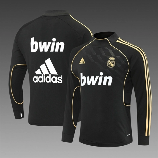 Retro 11/12 Real Madrid Black Half Zipper Jacket