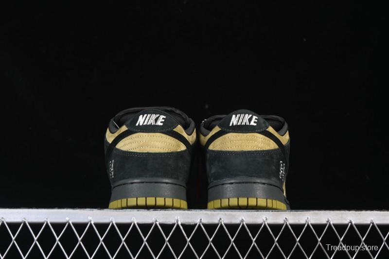 Nike Supreme x Dunk SB Dunk Low Brown Yellow Low-Top Casual Skate Shoes - HQ8487-300