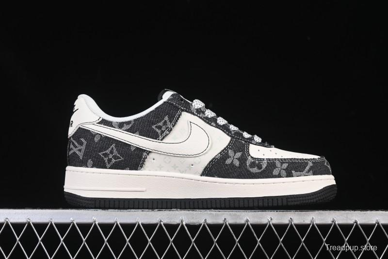 Nike Air Force 1 '07 Low LV Collaboration Denim Beige Black Stitching Casual Sneakers - MZ9588-815