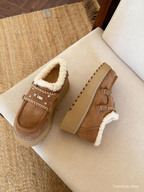 SugarSu Retro Snow Boots Platform Sole Casual Shoes - KFY00270