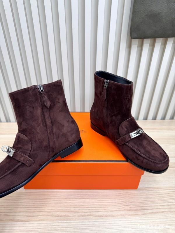 Hermes Kelly Buckle Ankle Boots - LY00390